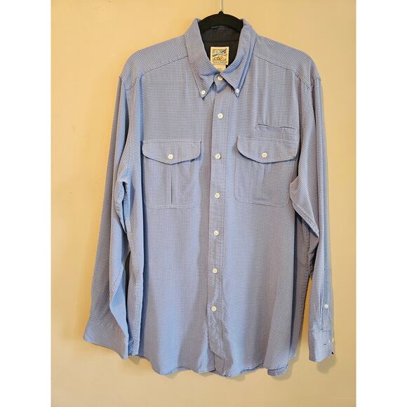 Travelsmith Men's sz L Button up, soft, business casual, blue - Picture 1 of 4